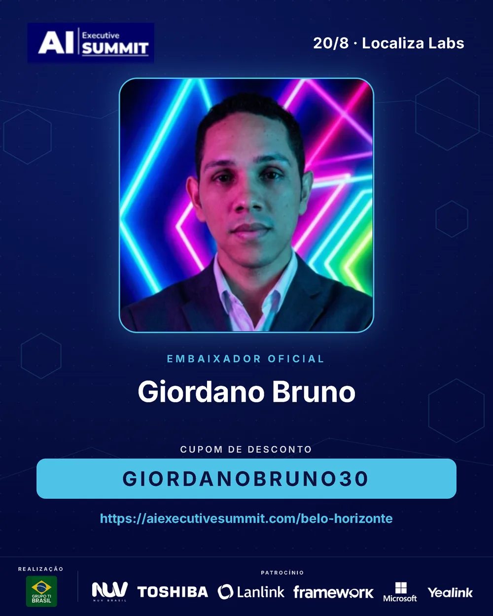 Embaixador Giordano Bruno — AI Executive Summit Belo Horizonte 2026